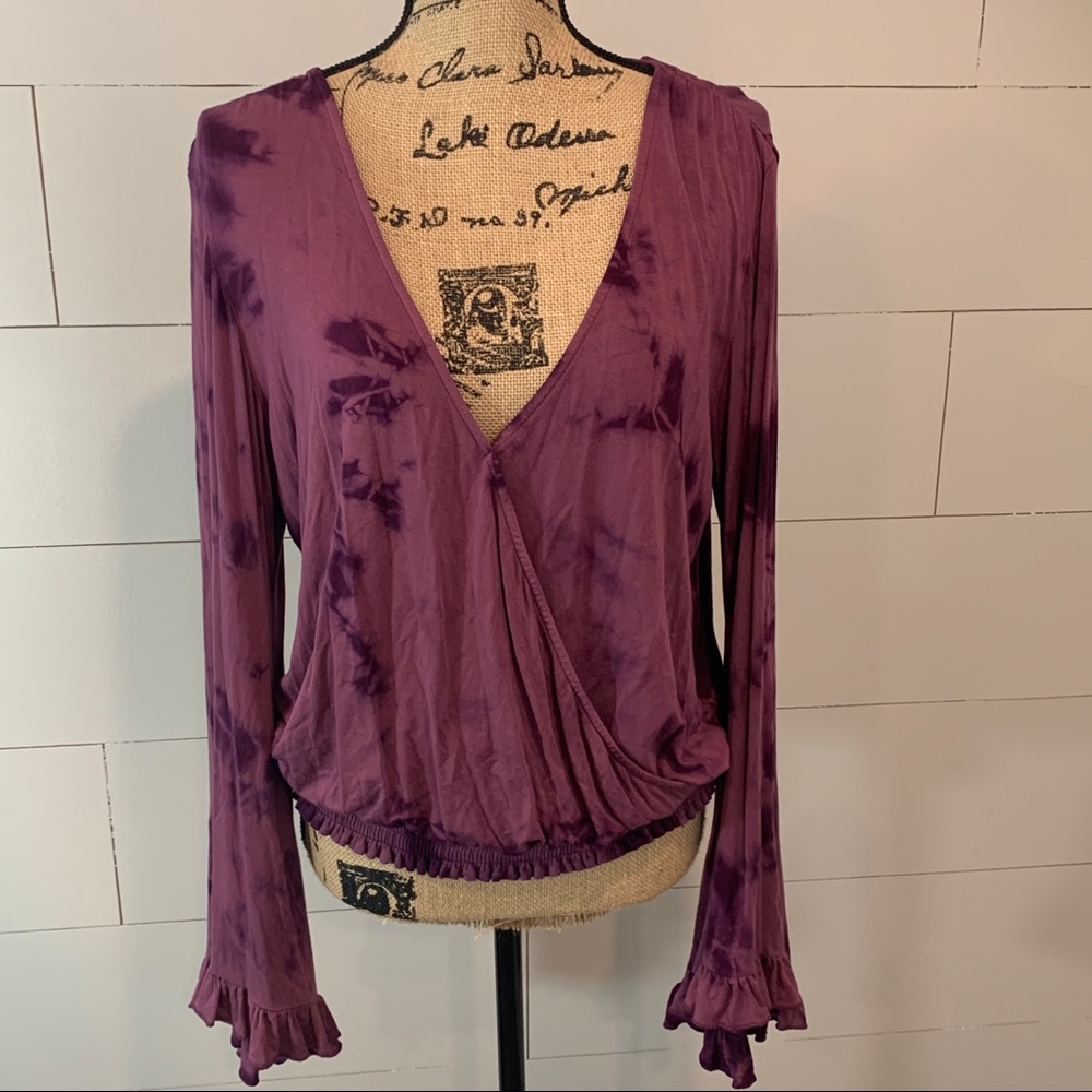 021 American Eagle Soft & Sexy Tie Dye Long Sleeve Boho Top